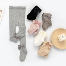 Load image into Gallery viewer, 0-8 Yrs Children Cotton Baby Girls Pantyhose Spring Autumn Winter Bowknot TightsKids Infant Knitted Collant Tights
