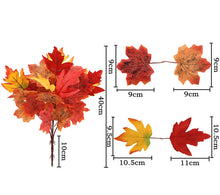 Load image into Gallery viewer, 5PCs Simulation Maple Leaf Bouquet Halloween Decorative Leaves Decorative Greenery
