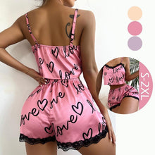 Load image into Gallery viewer, Sexy Floral Pajama Set Women's 2 Pieces Sleepwear Pyjamas Silk Satin Cami Top and Shorts Pajamas Summer Pajamas Set for Women