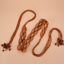 Load image into Gallery viewer, Fashion All-match Ladies Belt Retro Hand-woven Wide Waist Chain Knotted Beaded Belt