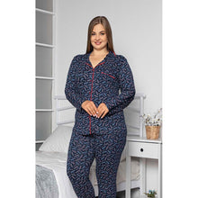 Load image into Gallery viewer, Plus Size Buttoned Masculine Pocket Pajamas Set