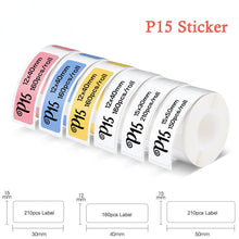 Load image into Gallery viewer, P15 Label Printer Label Tape Sticker Self-adhesive P15 Portable Thermal Label Maker Printing Paper Waterprood Adhesive Sticker