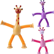 Load image into Gallery viewer, 2/4pcs Children's Suction Cup Toys Kids Giraffe Pop Tube Sensory Playing Early Education Stress Relief Squeeze Fidget Games
