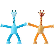 Load image into Gallery viewer, 2/4pcs Children's Suction Cup Toys Kids Giraffe Pop Tube Sensory Playing Early Education Stress Relief Squeeze Fidget Games