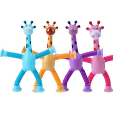 Load image into Gallery viewer, 2/4pcs Children's Suction Cup Toys Kids Giraffe Pop Tube Sensory Playing Early Education Stress Relief Squeeze Fidget Games