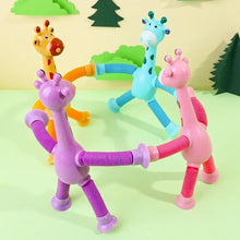 Load image into Gallery viewer, 2/4pcs Children's Suction Cup Toys Kids Giraffe Pop Tube Sensory Playing Early Education Stress Relief Squeeze Fidget Games