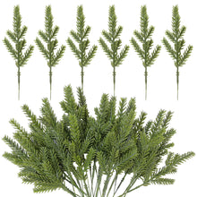 Load image into Gallery viewer, 10/2Pcs Artificial Pine Branches Christmas Fake Green Plants Pine Leaves DIY Garland Xmas Tree Ornaments New Year Party Decors