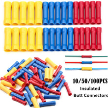 Load image into Gallery viewer, 10/50/100pcs Assorted Insulated Crimp Terminals Electrical Wire Cable Butt Connectors Crimping Terminal BV1.25 BV2.5 BV5.5