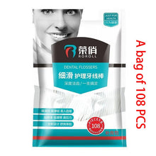 Load image into Gallery viewer, 10/88/108PCS Dental Flosser Picks Teeth Stick Tooth Clean Oral cleaning Care Disposable floss thread Toothpicks Portable Box 0ral irrigator