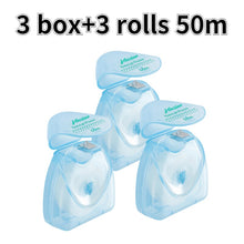 Load image into Gallery viewer, 10 Rolls 50m Dental Flosser Spool Toothpick Dental Floss Tooth Cleaning Oral Hygiene Tooth Cleaning Wax Mint Floss 0ral irrigator