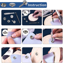 Load image into Gallery viewer, 100/270-Pieces Stainless Steel Marine Grade Canvas and Upholstery Boat Cover Snap Button Fastener Kit with Setting Tool