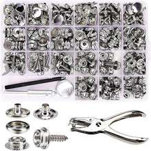 Load image into Gallery viewer, 100/270-Pieces Stainless Steel Marine Grade Canvas and Upholstery Boat Cover Snap Button Fastener Kit with Setting Tool
