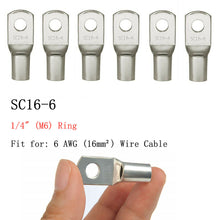 Load image into Gallery viewer, 100/50/25/10PCS 4-25mm Assortment Tinned Copper Lugs Ring Crimp Terminals Battery Wire Welding Cable Connectors Kit