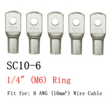 Load image into Gallery viewer, 100/50/25/10PCS 4-25mm Assortment Tinned Copper Lugs Ring Crimp Terminals Battery Wire Welding Cable Connectors Kit
