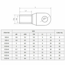 Load image into Gallery viewer, 100/50/25/10PCS 4-25mm Assortment Tinned Copper Lugs Ring Crimp Terminals Battery Wire Welding Cable Connectors Kit