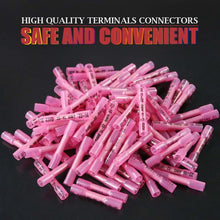 Load image into Gallery viewer, 100/50PCS 22-16 AWG Electrical Heat Shrink Butt Crimp Terminals Red Waterproof Fully Insulated Seal Wire Connectors Assortment
