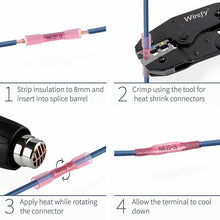 Load image into Gallery viewer, 100/50PCS 22-16 AWG Electrical Heat Shrink Butt Crimp Terminals Red Waterproof Fully Insulated Seal Wire Connectors Assortment