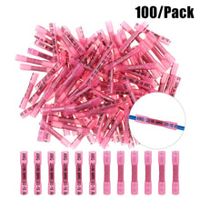 Load image into Gallery viewer, 100PCS 22-16 AWG Heat Shrink Crimp Terminals Waterproof Fully Insulated Seal Butt Electrical Wire Connectors Kit Assortment Red
