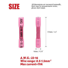 Load image into Gallery viewer, 100PCS 22-16 AWG Heat Shrink Crimp Terminals Waterproof Fully Insulated Seal Butt Electrical Wire Connectors Kit Assortment Red