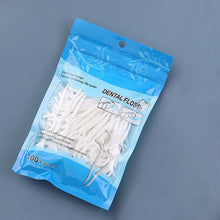 Load image into Gallery viewer, 100Pcs Dental Floss Flosser Picks Toothpicks Teeth Stick Tooth Cleaning Interdental Brush Dental Floss Pick Oral Hygiene Care 0ral irrigator