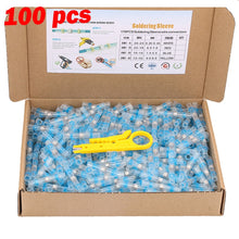 Load image into Gallery viewer, 100pcs Heat Shrink Butt Splice Connectors Wire Connector Heat Sleeve Tube Electrical Splice Solder Cable Heat Shrink with Solder