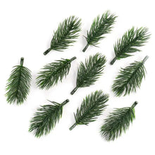 Load image into Gallery viewer, 100pcs Pine Branches Artificial Fake Plant Artificial Flower Branch Christmas Party Decoration DIY Bouquet Gift Box Accessories