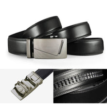 Load image into Gallery viewer, Customized Men's Fashion Black Automatic Leather Buckle Ratchet Gift Belt