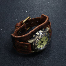 Load image into Gallery viewer, Punk Retro Leather Watch Bracelet All-Match Fashion Men and Women Punk Hip Hop Cattle Leather Bracelet