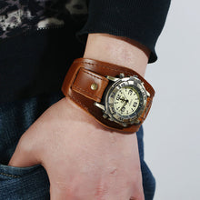 Load image into Gallery viewer, Punk Retro Leather Watch Bracelet All-Match Fashion Men and Women Punk Hip Hop Cattle Leather Bracelet