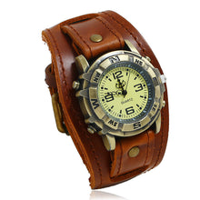 Load image into Gallery viewer, Punk Retro Leather Watch Bracelet All-Match Fashion Men and Women Punk Hip Hop Cattle Leather Bracelet
