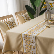 Load image into Gallery viewer, Waterproof Tablecloth Solid Color Imitation Cotton and Linen Tassel Lace Geometry Rectangle Table Cloth