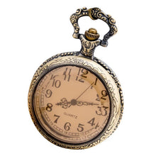 Load image into Gallery viewer, Fashion Gift Quartz Pocket Watch Flip Digital Tawny Glass Pocket Watch Watch Necklace Vintage Pocket Watch