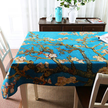 Load image into Gallery viewer, European Style Van Gogh Apricot Flower Exotic Starry Sky Art Famous Painting Long Tablecloth Restaurant Painting Room Art Classroom Tablecloth