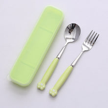 Load image into Gallery viewer, Cat's Paw Tableware Set Ceramic Stainless Steel Tableware Chopsticks Spoon Fork Portable Tableware Set