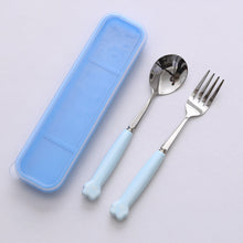 Load image into Gallery viewer, Cat's Paw Tableware Set Ceramic Stainless Steel Tableware Chopsticks Spoon Fork Portable Tableware Set