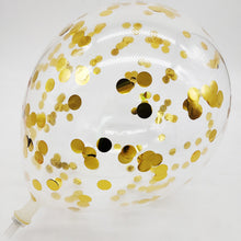 Load image into Gallery viewer, 100pcs Confetti Balloon 12-Inch Paper Scrap Balloon round Sequin Balloon Transparent Rose Gold Paper Scrap Latex Ball