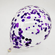 Load image into Gallery viewer, 100pcs Confetti Balloon 12-Inch Paper Scrap Balloon round Sequin Balloon Transparent Rose Gold Paper Scrap Latex Ball
