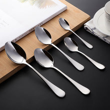 Load image into Gallery viewer, Stainless Steel Tableware Spoon Kitchen Hotel Spoon Household Eating Soup Spoon Coffee Spoon
