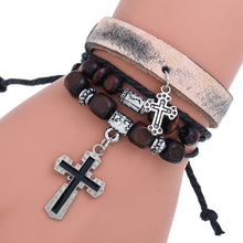 Load image into Gallery viewer, Personalized Beaded Multi-Layer Cattle Leather Bracelet Simple European and American Style Vintage Ornament Couple Leather Bracelet
