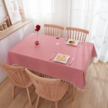 Load image into Gallery viewer, Tablecloth Cotton Linen Fresh Literature and Art Plaid Rectangular Red Table Cloth