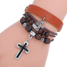 Load image into Gallery viewer, Personalized Beaded Multi-Layer Cattle Leather Bracelet Simple European and American Style Vintage Ornament Couple Leather Bracelet