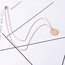 Load image into Gallery viewer, Mirror stainless steel round pendant necklace DIY short necklace collar chain