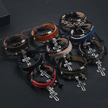 Load image into Gallery viewer, Personalized Beaded Multi-Layer Cattle Leather Bracelet Simple European and American Style Vintage Ornament Couple Leather Bracelet