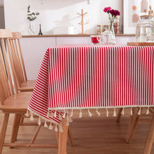 Load image into Gallery viewer, Tablecloth Cotton Linen Fresh Literature and Art Plaid Rectangular Red Table Cloth