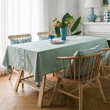 Load image into Gallery viewer, 4-Color Waterproof Jacquard Tablecloth Solid Color Imitation Cotton Linen Plain Tablecloth