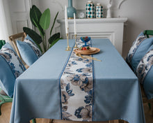 Load image into Gallery viewer, 4-Color Waterproof Jacquard Tablecloth Solid Color Imitation Cotton Linen Plain Tablecloth