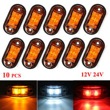 Load image into Gallery viewer, 10PCS Warning Light LED Diode Light Oval Clearance Trailer Truck Orange White Red LED Side Marker Lamp 12V 24V Truck Accessorie