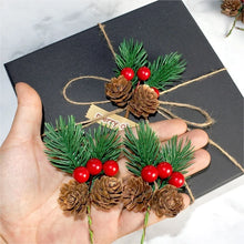 Load image into Gallery viewer, 10Pcs Mini Simulation Christmas Pine Picks Stems Artificial Pine Needle Berry Plant for Xmas Party Home Decor Hanging Pendant
