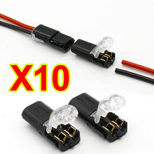 Load image into Gallery viewer, 10pcs 12v Wire Cable Plug Connector Solderless Press Terminal Connection Clamp Block E Electrical Connector Plug Quick Connect