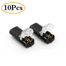 Load image into Gallery viewer, 10pcs 12v Wire Cable Plug Connector Solderless Press Terminal Connection Clamp Block E Electrical Connector Plug Quick Connect